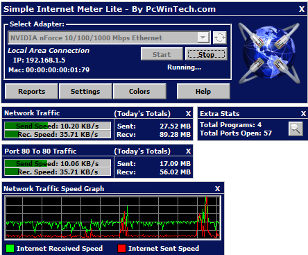 پهنای باند PcWinTech Simple Internet Meter
